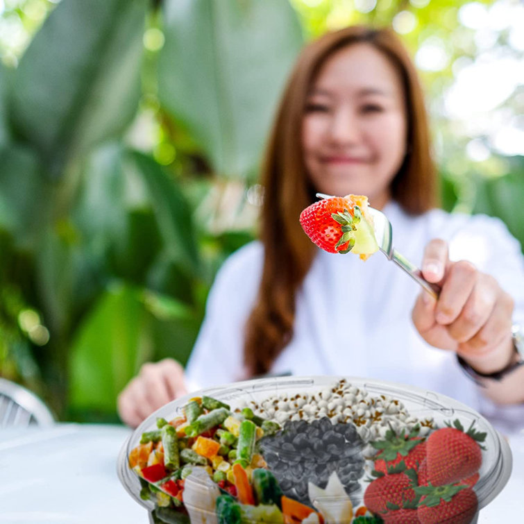 MT Products 10.25" 4 Compartment Plastic Fruit Tray with Lids Wayfair